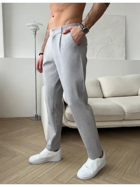 JOGGBERRY Брюки летние легкие Лен Серый