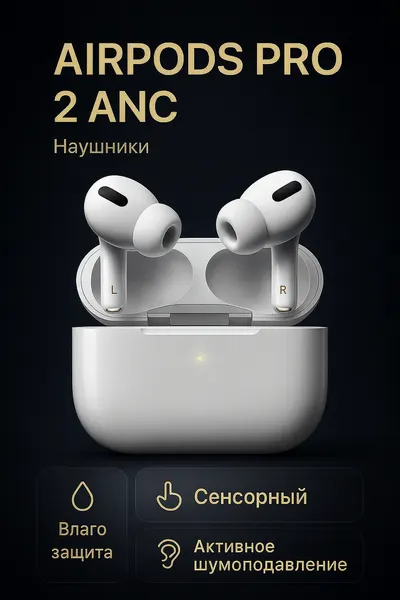 Apple AirPods Pro 2 ANC (2-го поколения) с активным шумоподавлением ANC, Bluetooth-наушники