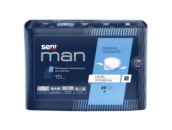 Прокладки для мужчин Seni Man Normal Level 2, 15 шт.