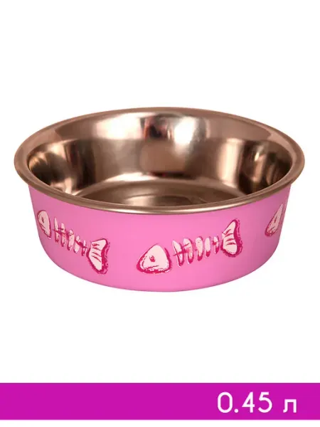Миска для кошек из стали Рыбка 0,45 л Triol