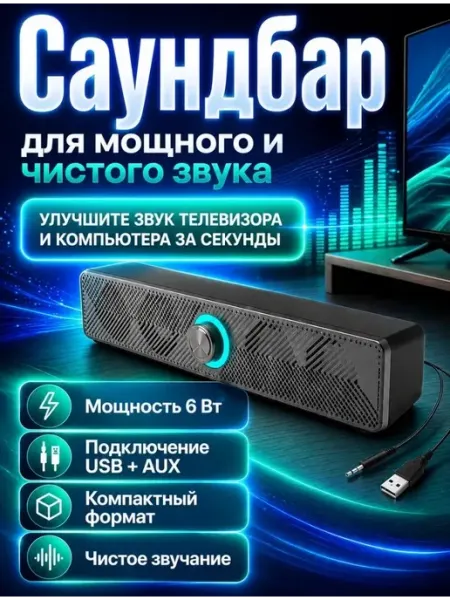 JOYBOX Саундбар для телевизора и компьютера Колонка музыкальная