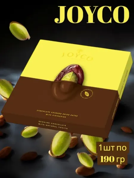 JOYCO Сухофрукт Финика в шоколаде с Фисташкой 190гр