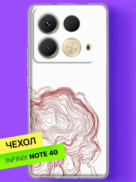Чехол на Note 40 Топографические линии рельефа Infinix