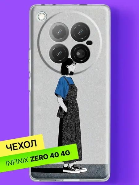 Чехол на Zero 40 с принтом Девушка в горошек Infinix