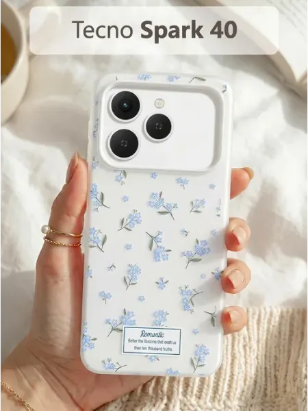 Нежный чехол с цветами на Tecno Spark 40 РИНОФОН