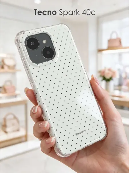 Защитный чехол на Tecno Spark 40c с принтом в горох URBAZZA
