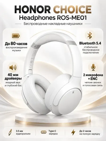 Беспроводные полноразмерные наушники CHOICE ROS-ME01 HONOR CHOICE