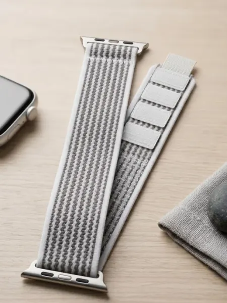 Серо-белый тканевый ремешок для Smart Watch