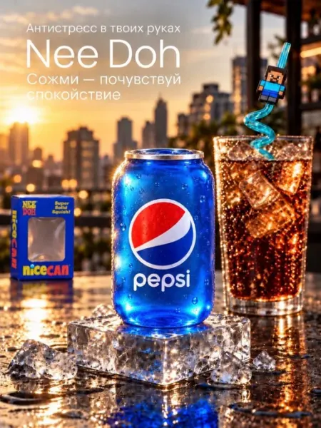 Сквиш банка Pepsi, игрушка антистресс мялка для рук