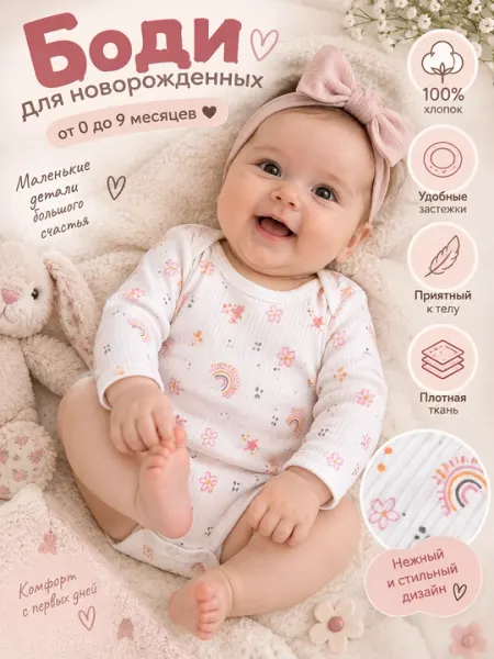 Боди для новорожденных - Боди и комбинезоны для новорождённых
