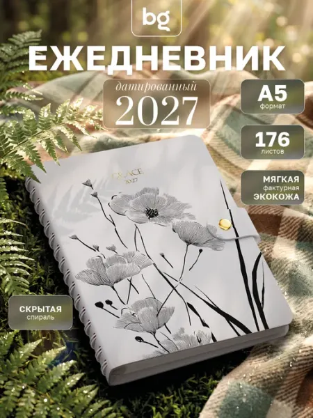 Ежедневник датированный 2027 год А5 на спирали BG