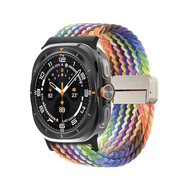 Эластичный разноцветный ремешок (New Rainbow) от Dux Ducis для смарт часов Samsung Watch Ultra 47MM, серия Strap (Mixture Pro Series)