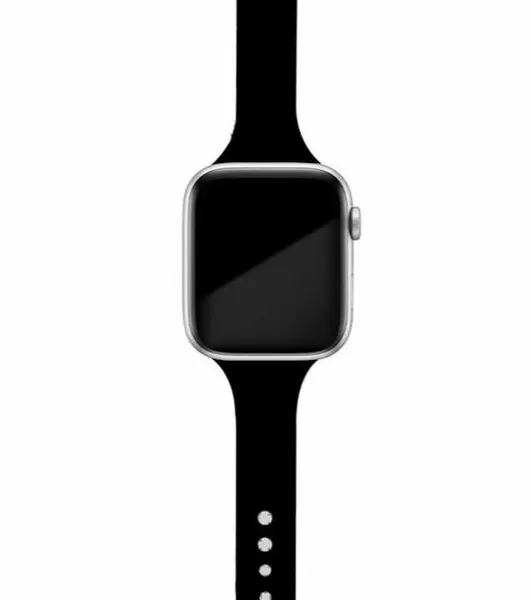 Тонкий, силиконовый ремешок для часов Apple Watch 38-40 мм, черный