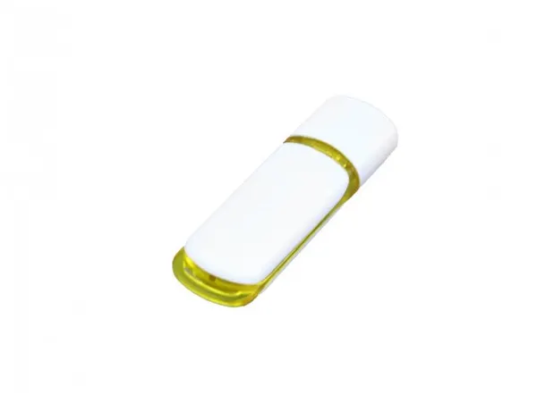 Промо флешка пластиковая с цветными вставками (8 Гб / GB USB 2.0 Желтый/Yellow 003 VF-121)
