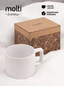 Кружка для чая в подарочной коробке, большая керамическая чашка, Jumbo, 400 мл, белая