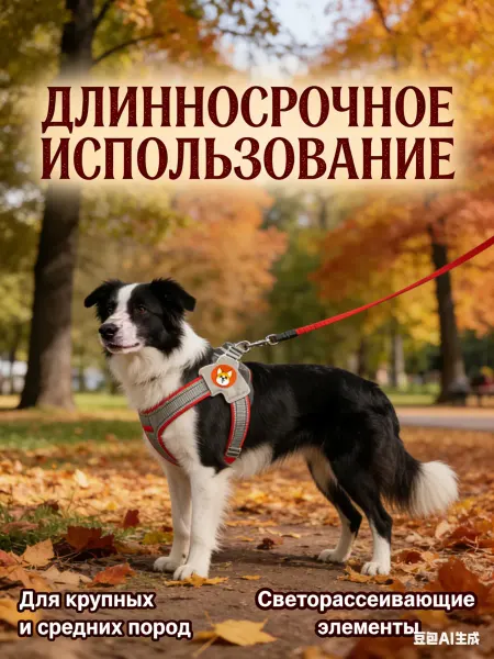 Just Pets Светоотражающий нагрудный ремень для собак при астигматизме