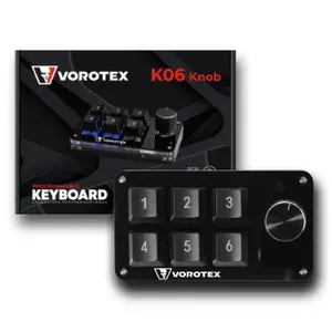 Игровая механическая программируемая клавиатура VOROTEX K06 Knob Red Switch (Чёрный)