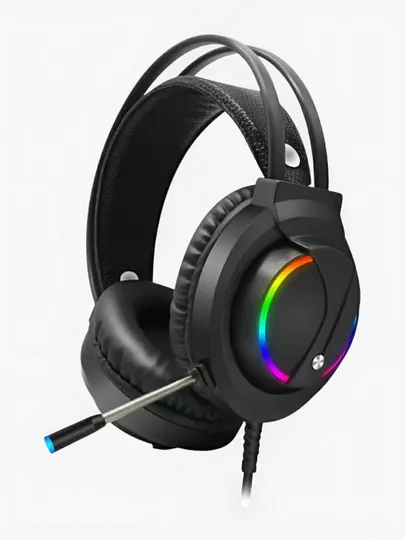 Игровые наушники, RGB-подсветка, с микрофоном, K1