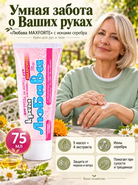 Крем для рук Любава 75 мл Ваше Хозяйство