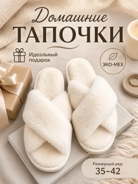 Тапочки комнатные меховые