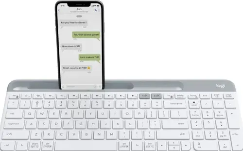Logitech K580 OFF-WHITE с гравировкой Беспроводная мембранная клавиатура, русская раскладка, белая