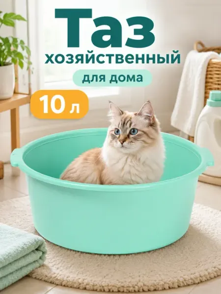 Тазик пластиковый для белья и стирки 10 литров для бани Idea