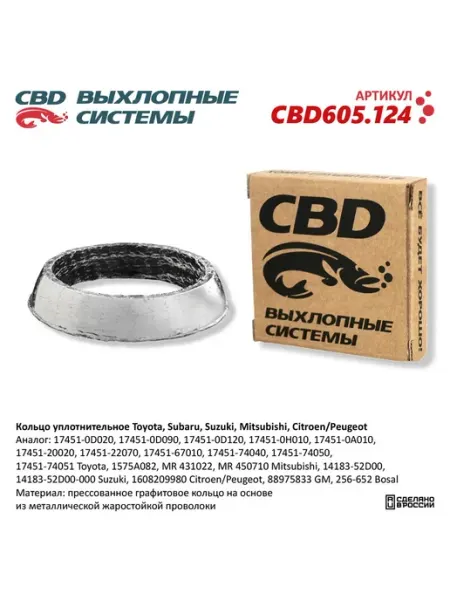Прокладка TOYOTA Rav 4 выхлопной системы CBD