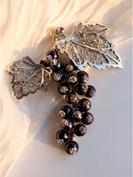 Кулон "Черная смородина" Серебро 925. Эксклюзивная работа Alcedo Jewelry