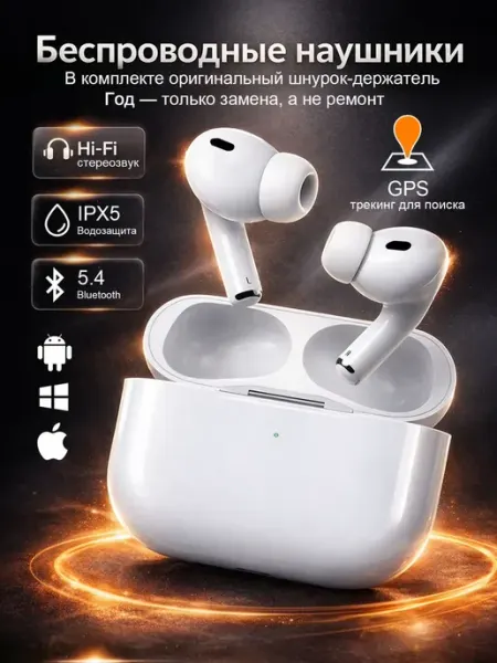 Наушники беспроводные для телефона С Микрофоном И GPS С AIR