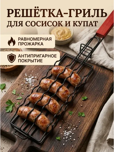 Решетка для мангала для сосисок,колбасок и купат