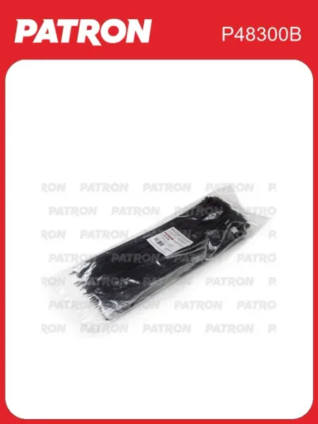 Комплект пластиковых хомутов 4 8 х 300 мм 100 шт нейлон черн PATRON