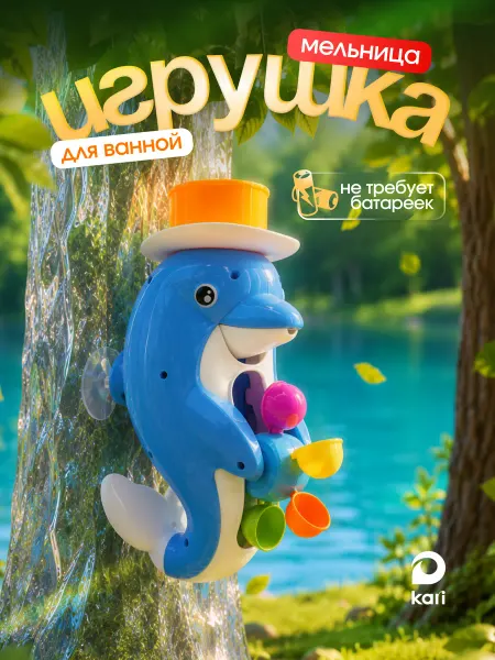 Kari Игрушка для ванной на присосках Дельфин