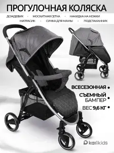 Коляска детская прогулочная всесезонная с сумкой Kari