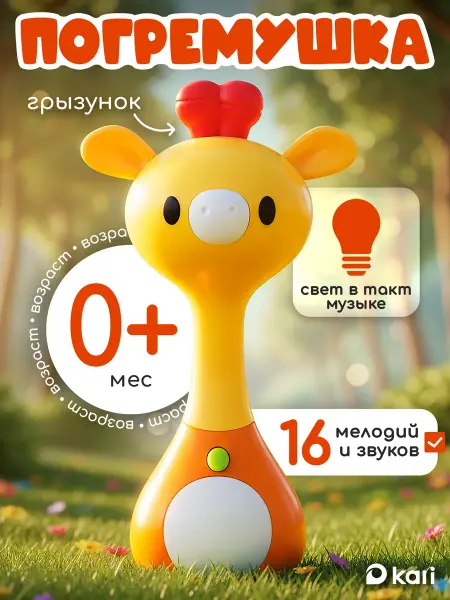 Kari Музыкальная игрушка Жираф погремушка для новорожденных