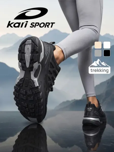 Kari Кроссовки женские летние черные спортивные треккинговые