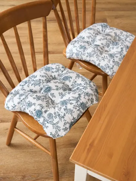 Подушка на стул кухонная Бархатные листья 40x40 2шт COZY HOME