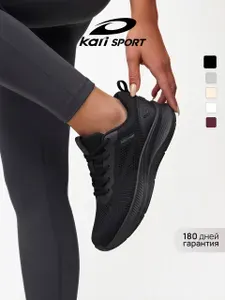 Кроссовки Kari SPORT женские черные для фитнеса и бега летние