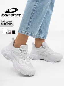 Кроссовки Kari SPORT женские белые спортивные на высокой подошве летние
