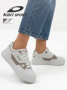 Кеды Kari SPORT женские бежевые дышащие на толстой подошве