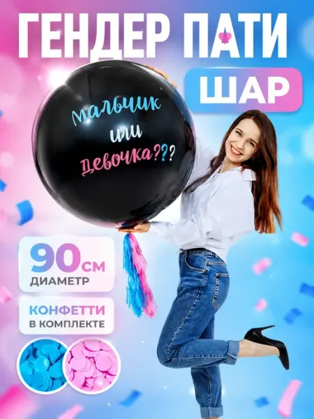KariAndr Воздушный Шарик на Гендер пати с конфетти