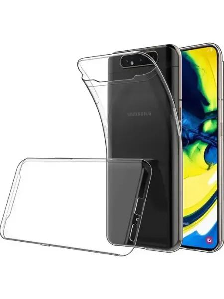 Чехол на Samsung Galaxy A80 прозрачный cиликоновый бампер GeoTrading