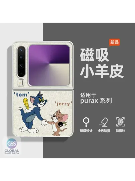 Чехол с принтом Том, для OPPO Find N3 Flip, магнитный, белый Нет бренда