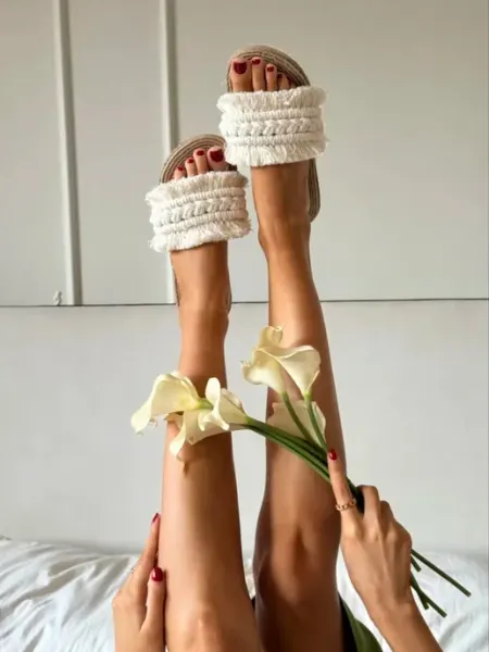 Шлепки летние пляжные плетеные тапочки CheriLady