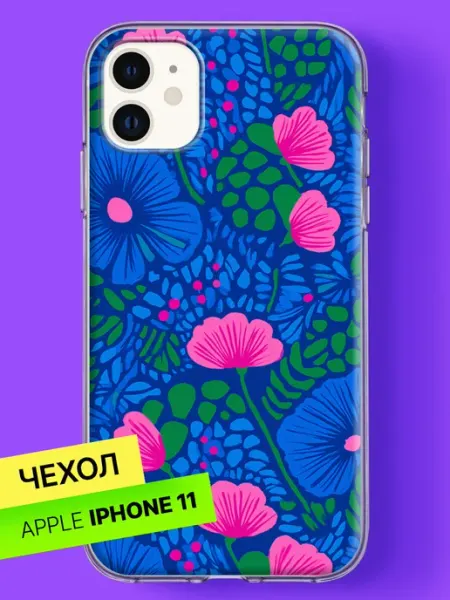 Чехол на iPhone 11 с принтом Тропические цветы Bloopskin
