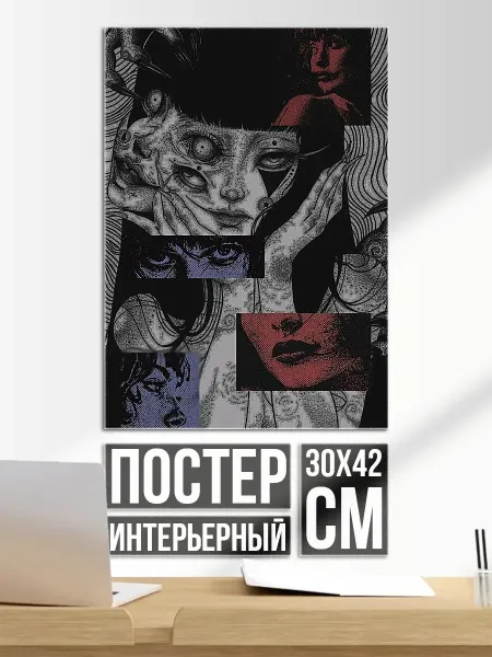 Плакат постер Сюрреалистичный коллаж лиц