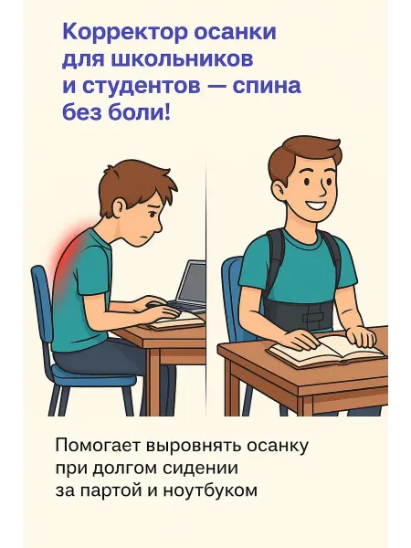 KAWA4 Корректор осанки ортопедический для школьников и студентов