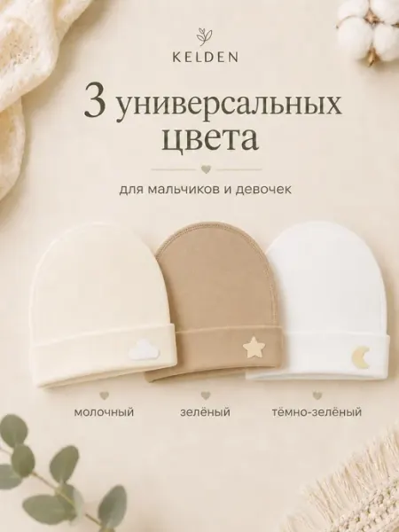 Kelden Шапочки для новорожденных детские чепчики на выписку
