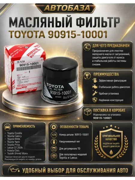 Масляный фильтр на тойота авенсис Toyota аурис Avensis