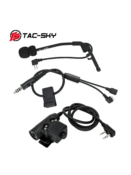 TAC-SKY Гарнитура для наушников Peltor и рации Kenwood