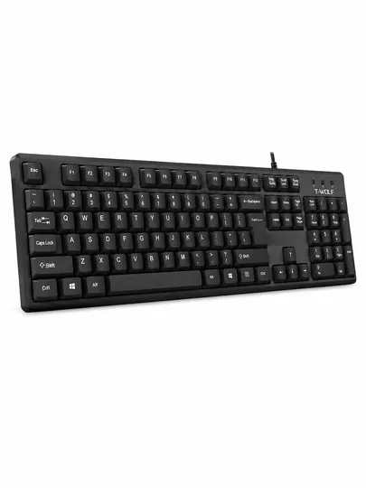 Проводная клавиатура T-WOLF T15, черная бизнес keyboard
